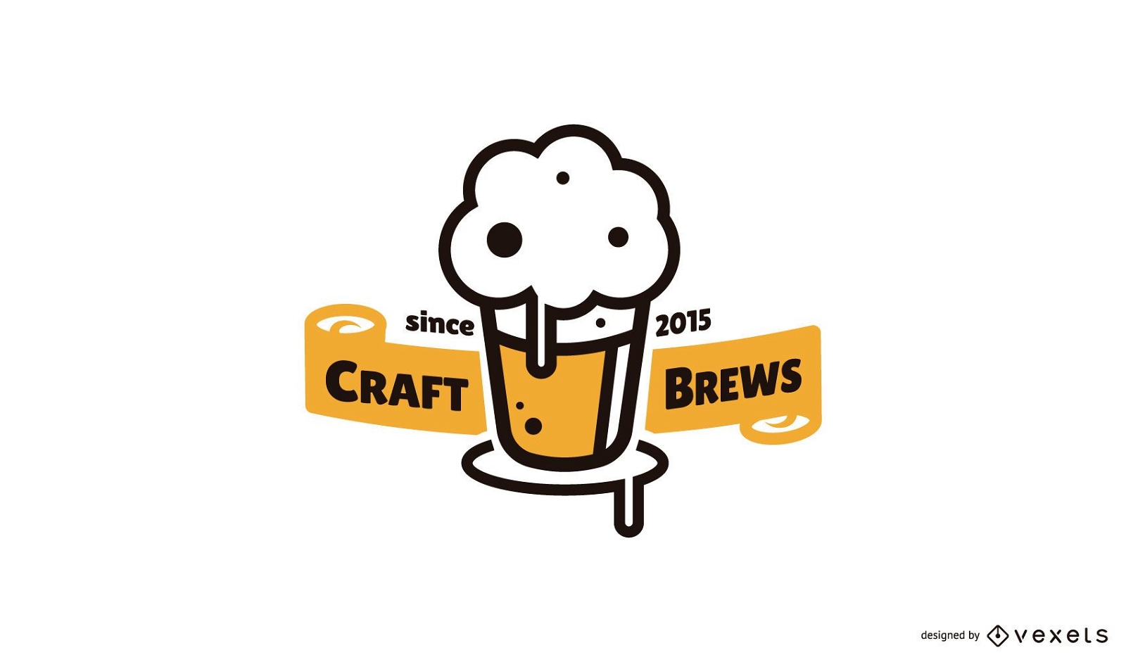 Craft brews beer logo template