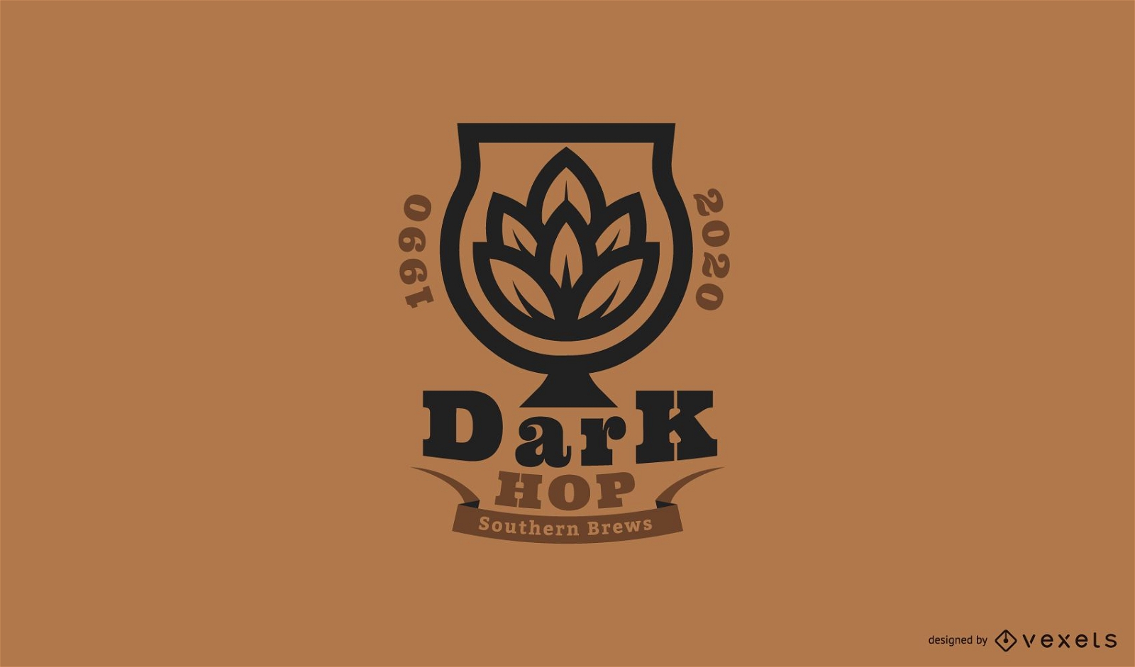 Dark hop beer logo template
