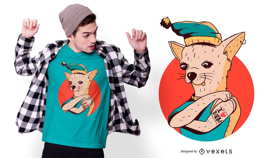 Diseño de camiseta de tatuaje de mamá Chihuahua Diseño de camiseta de tatuaje de mamá Chihuahua