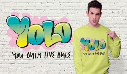 Design de camisetas com citações de YOLO