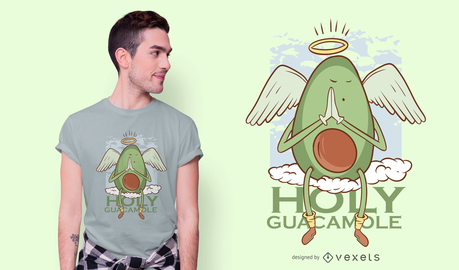 Holy Guacamole Cartoon T-Shirt Design