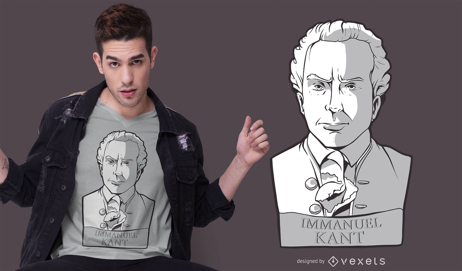 Immanuel Kant Statue T-shirt Design