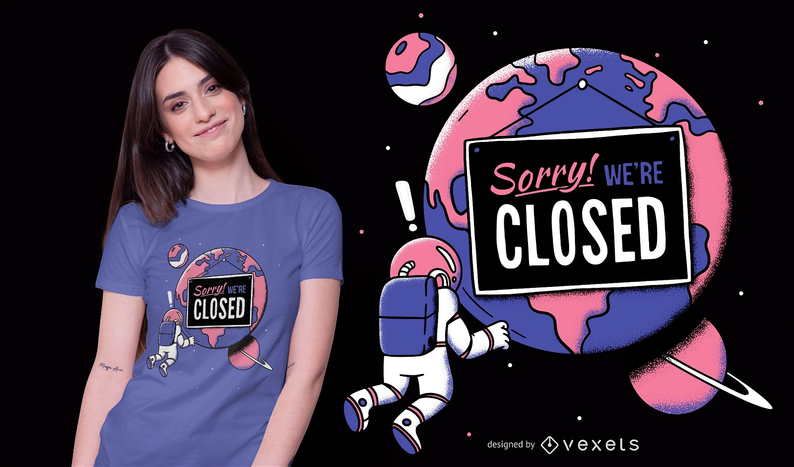 Coronavirus Planet Is Closed Design de camisetas