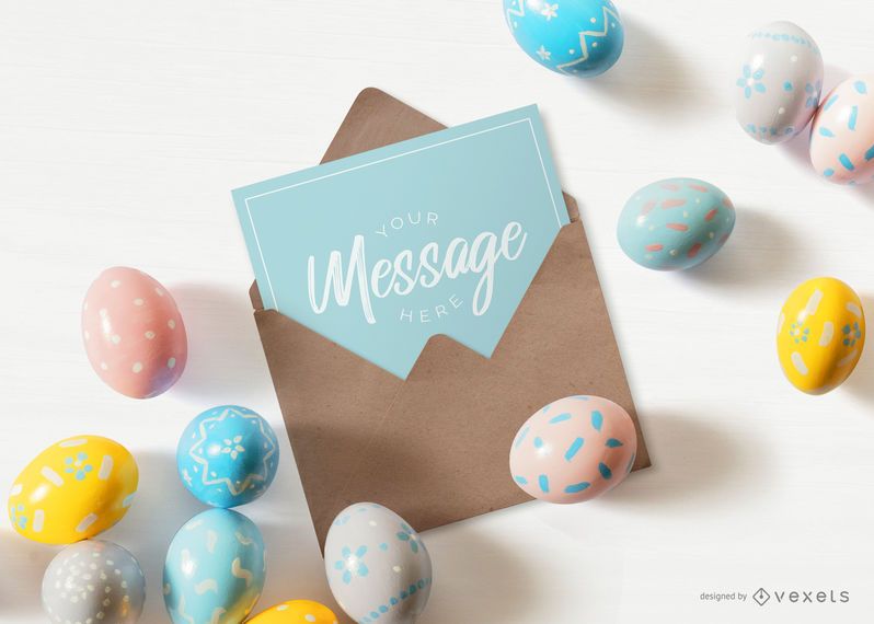 Easter envelope letter mockup Easter envelope letter mockup