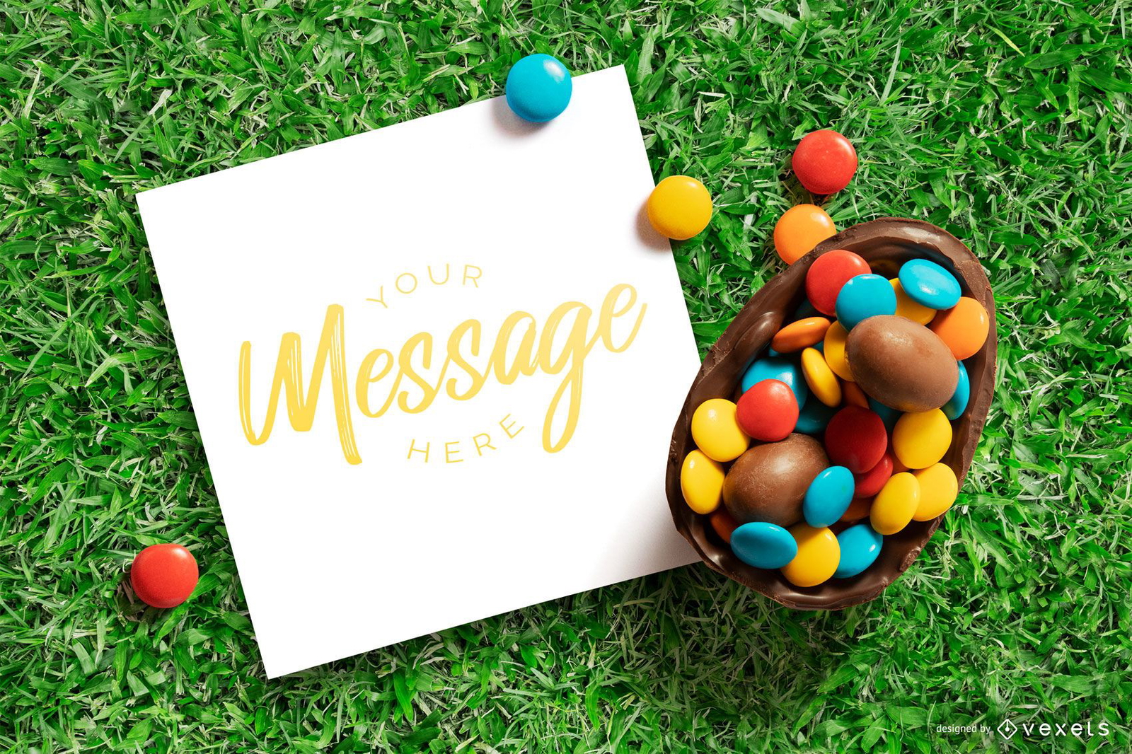 Easter card mockup design