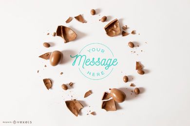 Easter chocolate mockup composition