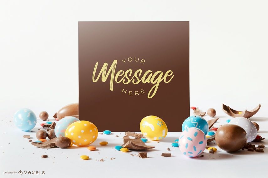 Download Easter Eggs Card Mockup Composition - PSD Mockup Download