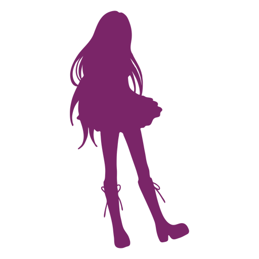 Silhueta de botas de garota anime Desenho PNG