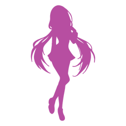 Anime Girl Cute Silhouette Transparent Png Svg Vector