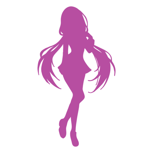 Anime girl cute silhouette