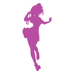 Silueta de pose de chica anime Diseño PNG