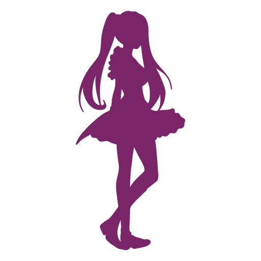 Anime girl silhouette - Transparent PNG & SVG vector file for Cricut. 