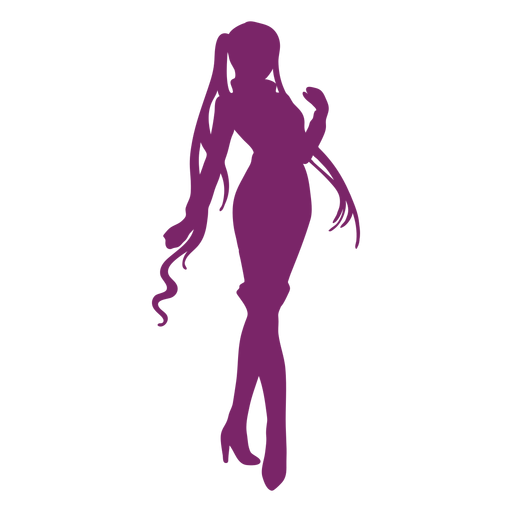 Anime pose menina silhueta - Baixar PNG/SVG Transparente