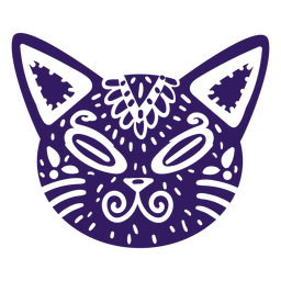 Silhueta mexicana fofa de gato Desenho PNG