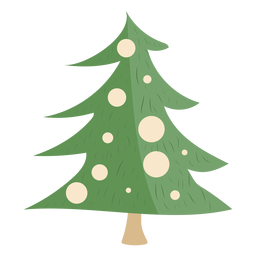 Decoraciones simples del árbol de Navidad Diseño PNG