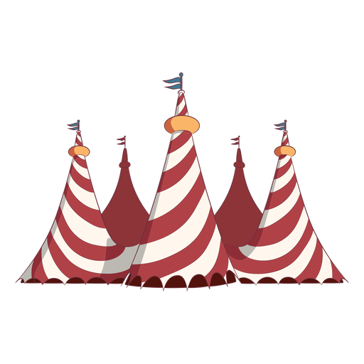 Circus tents colored PNG Design