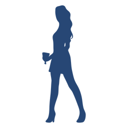 Silhueta de pose de garota coquetel Desenho PNG