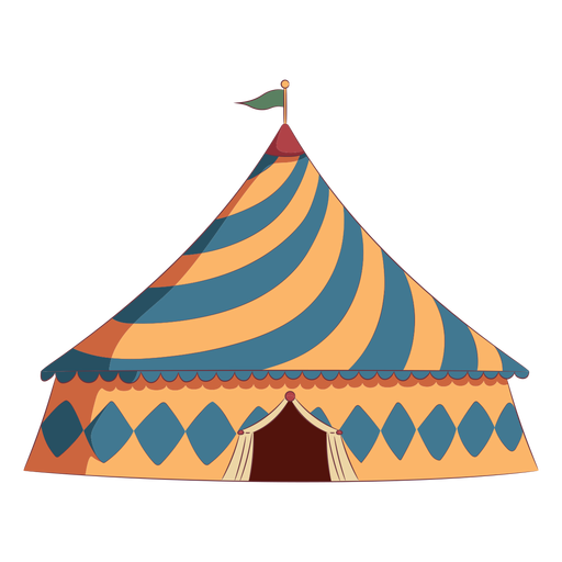 Carpa de circo de techo triangular de colores Diseño PNG