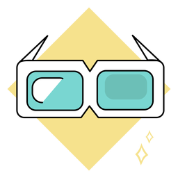 Cool 3d glasses colored PNG Design