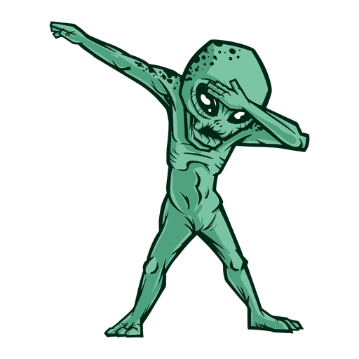 Cool dabbing alien PNG Design