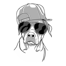 Coole Hundebrille PNG-Design