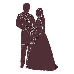 Couple silhouette old era PNG Design