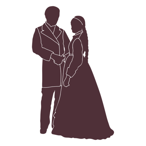 Couple silhouette old era PNG Design