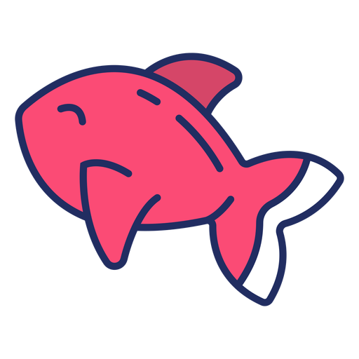 Cute fish flat PNG Design