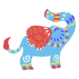 Cute flat elephant mexican PNG Design