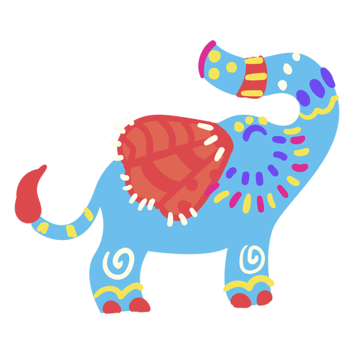 Bonito elefante plana mexicano Desenho PNG