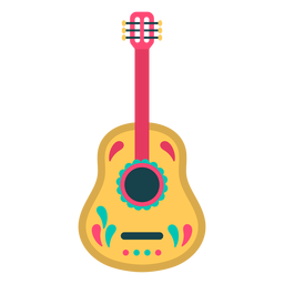Guitarra plana fofa Desenho PNG