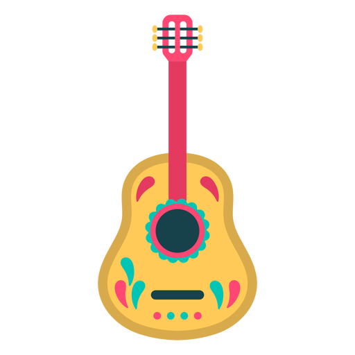Guitarra plana fofa Desenho PNG