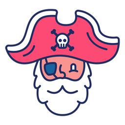 Netter Piratenkopf flach PNG-Design
