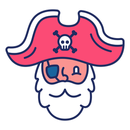 Pirata fofo com a cabeça achatada