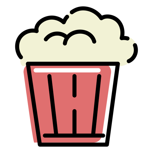 Cute popcorn colored PNG Design