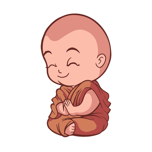 Cute praying monk