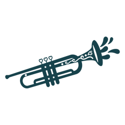 Trompeta de trazo lindo Diseño PNG