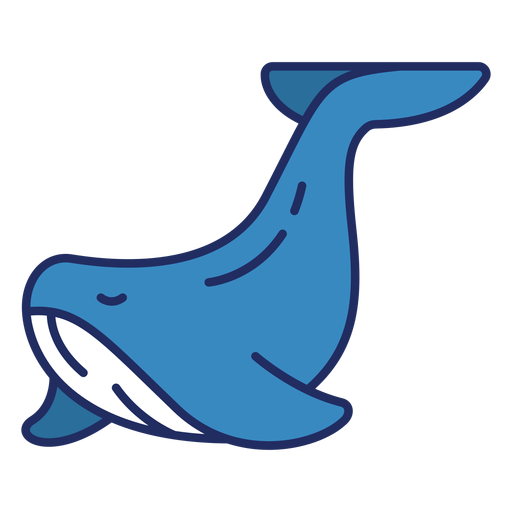 Cute whale flat PNG Design