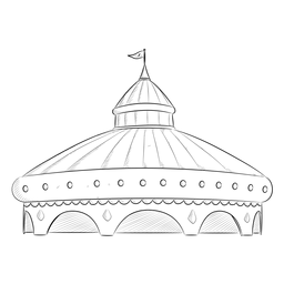 Drawing grand circus tent PNG Design
