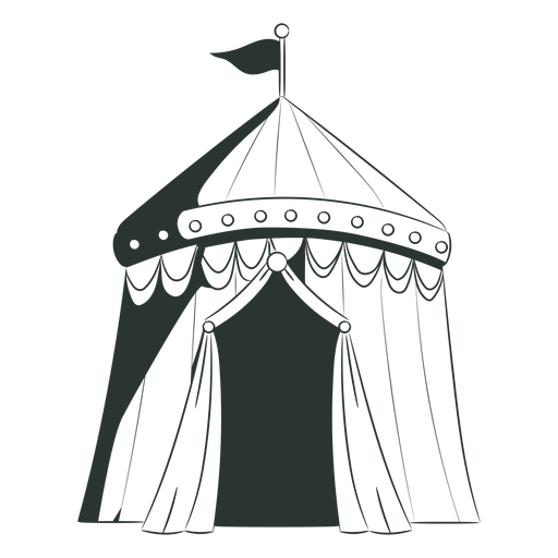 Drawn circus tent flag