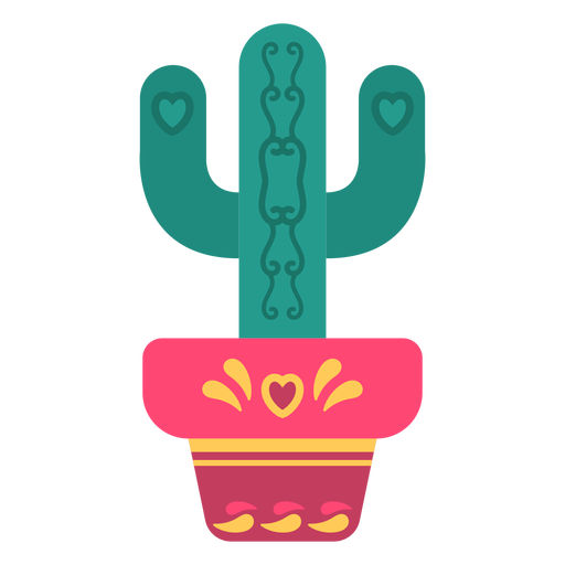 Cactus lindo plano Diseño PNG
