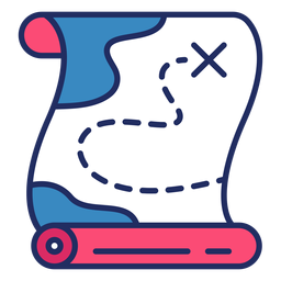 Flat pirate map PNG Design