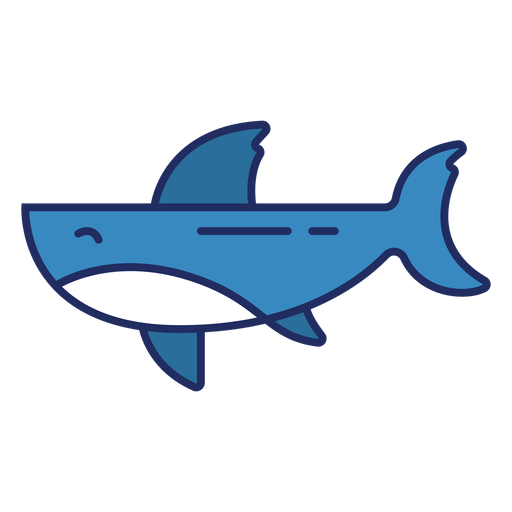 Flat whale colored PNG Design