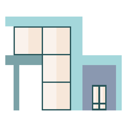 Casa moderna com janelas de vidro Desenho PNG