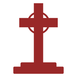 Gravestone with cross silhouette Transparent PNG