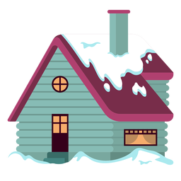 Casa nevada colorida Transparent PNG