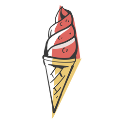 Helado dibujado color Diseño PNG