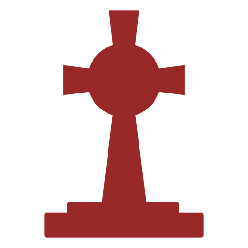 Large cross gravestone silhouette PNG Design