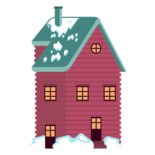 Grande casa nevada Desenho PNG