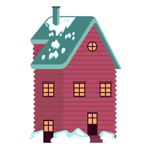 Large house snowed PNG Design